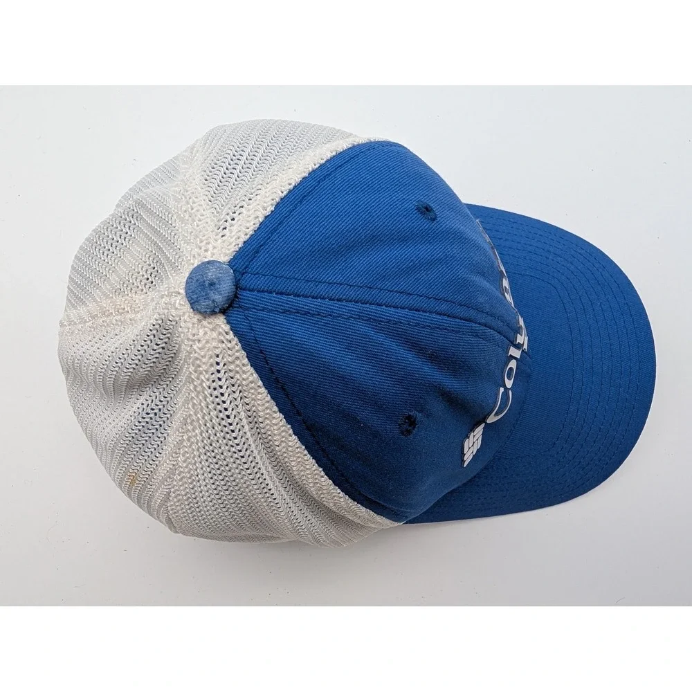 Columbia PFG Mesh Ball Cap Blue White Fishing Hat L/XL CU5367